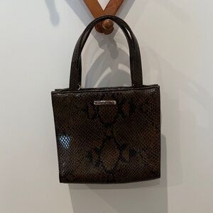 Nine West Brown Snakeskin Tote